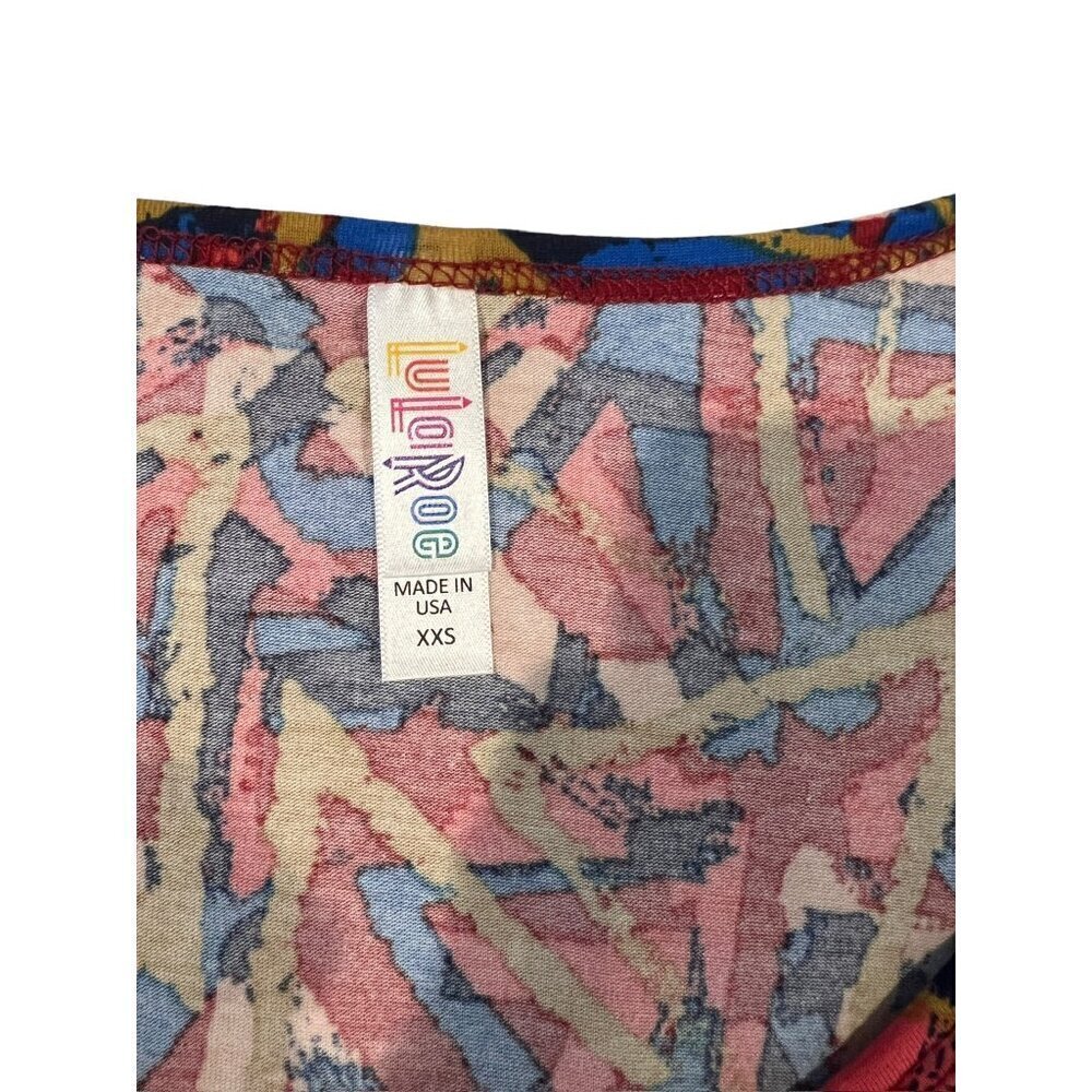 LuLaRoe Perfect T Women's Splattered Blue Shirt - Picture 3 of 5